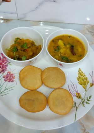 A picture of North Indian Breakfast Traditional Thali.