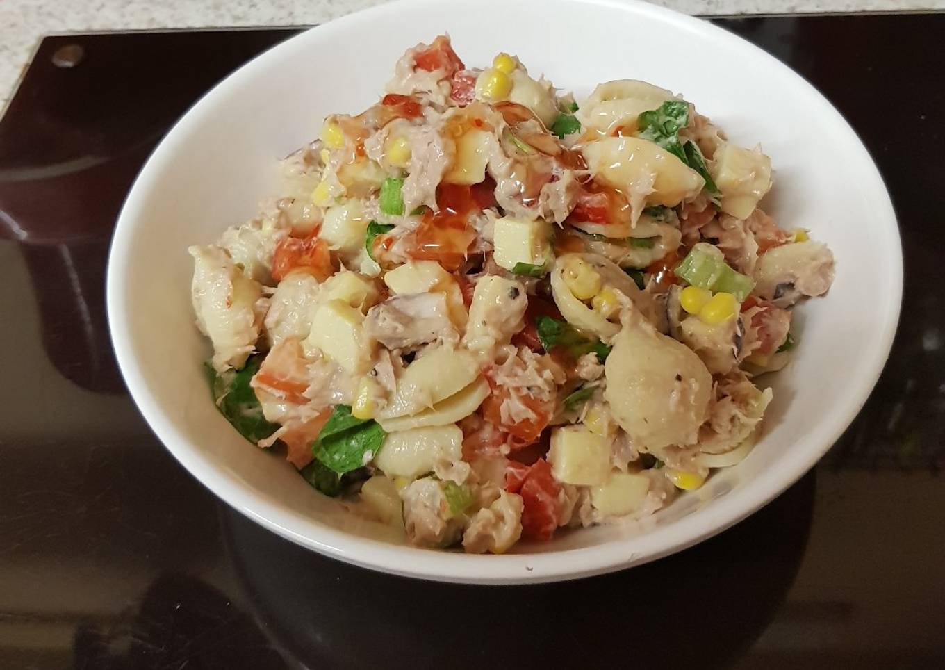 My Tuna Pasta Bake with a Hint of Sweet Chilli. ðŸ˜#