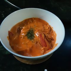 A picture of Tomato Sausage Soup.