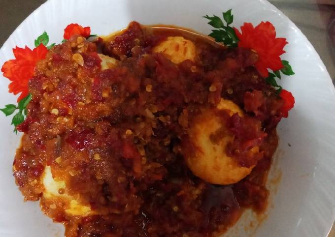 Resep Telur Rebus Sambal Ebi Oleh Fony Shu Cookpad