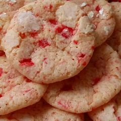 A picture of Vickys Red Hot Valentines Crinkle Cookies, GF DF EF SF NF.