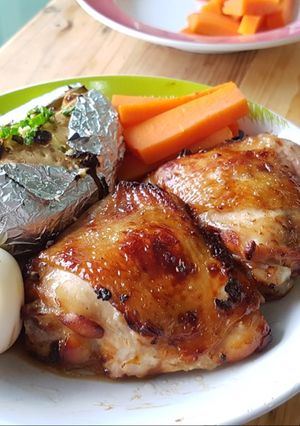 รูปของ ไก่อบเทอริยากิ&มันอบกระเทียมชีส