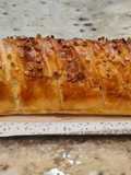 Trenza de hojaldre y chocolate en tableta