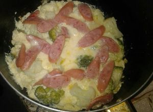 Una foto de Tortilla de brócoli y coliflor
