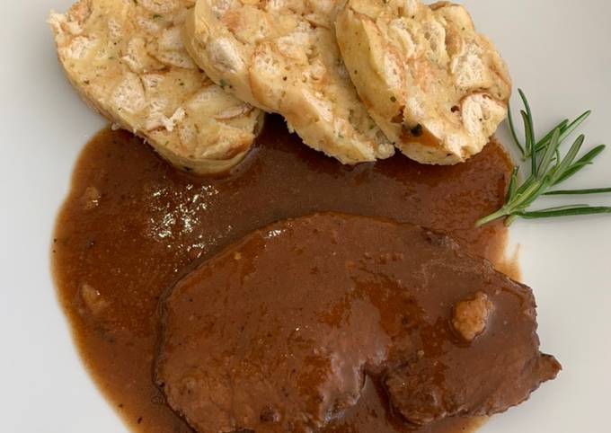 Brasato mit Serviettenknödel- Art Sauerbraten auf Italienisch 🥰