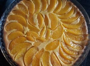 Foto principal de Tarta de melocotón en almíbar