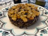Tartar de Habitas con Morcilla de Burgos y Pera Caramelizada !!!!