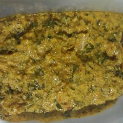Egusi and ukazi soup A picture of Egusi and ukazi soup.