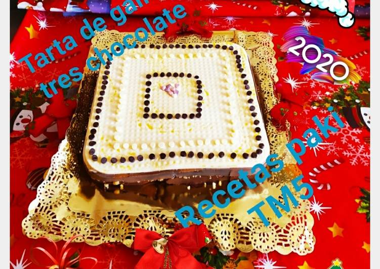 Tarta 🍰 de galleta🍪tres chocolate🍫TM5 paso a paso