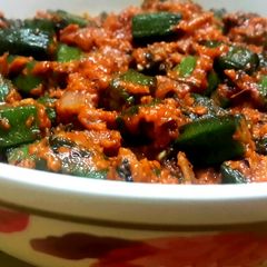 A picture of Tandoori Bhindi/ Okra Masala.
