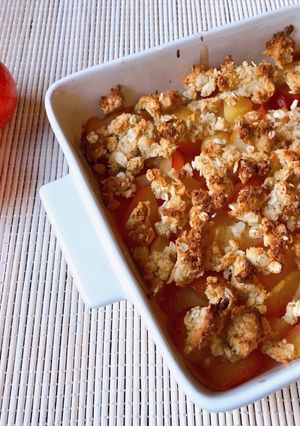 Une photo de Crumble prunes allégé