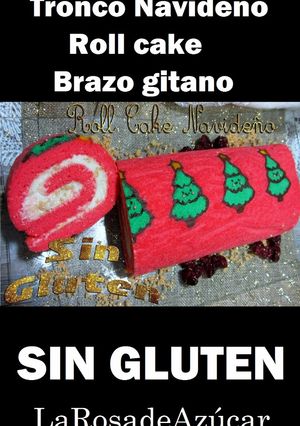 Una foto de Christmas Roll Cake/Tronco Navideño/ Brazo gitano SIN GLUTEN