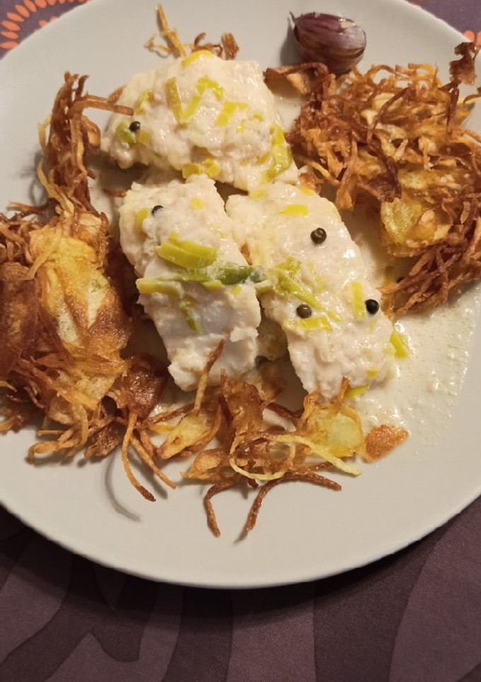 Una foto de Bacalao a la pimienta verde