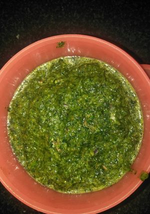 A picture of Coriander beans sandwich chutney.