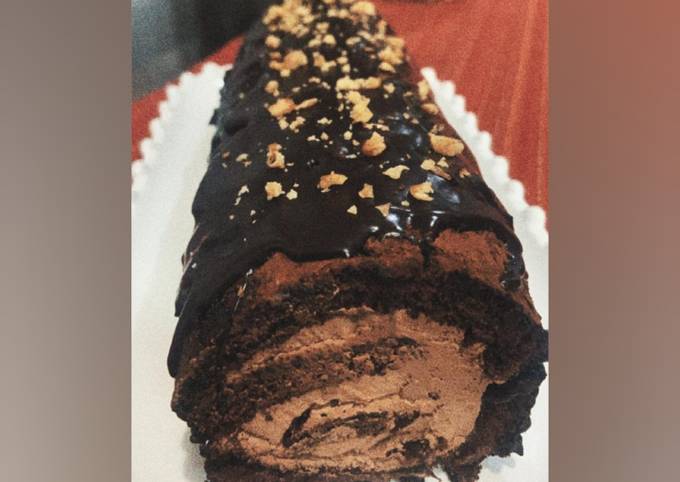 Chocolate Swiss Roll! 🍫🍥