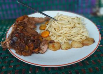 The New Way Prepare Recipe Pasta x peppered chicken with potatoes Most Delicious