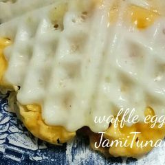 A picture of Waffled eggs.