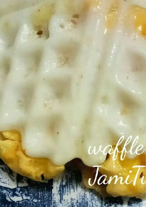 A picture of Waffled eggs.