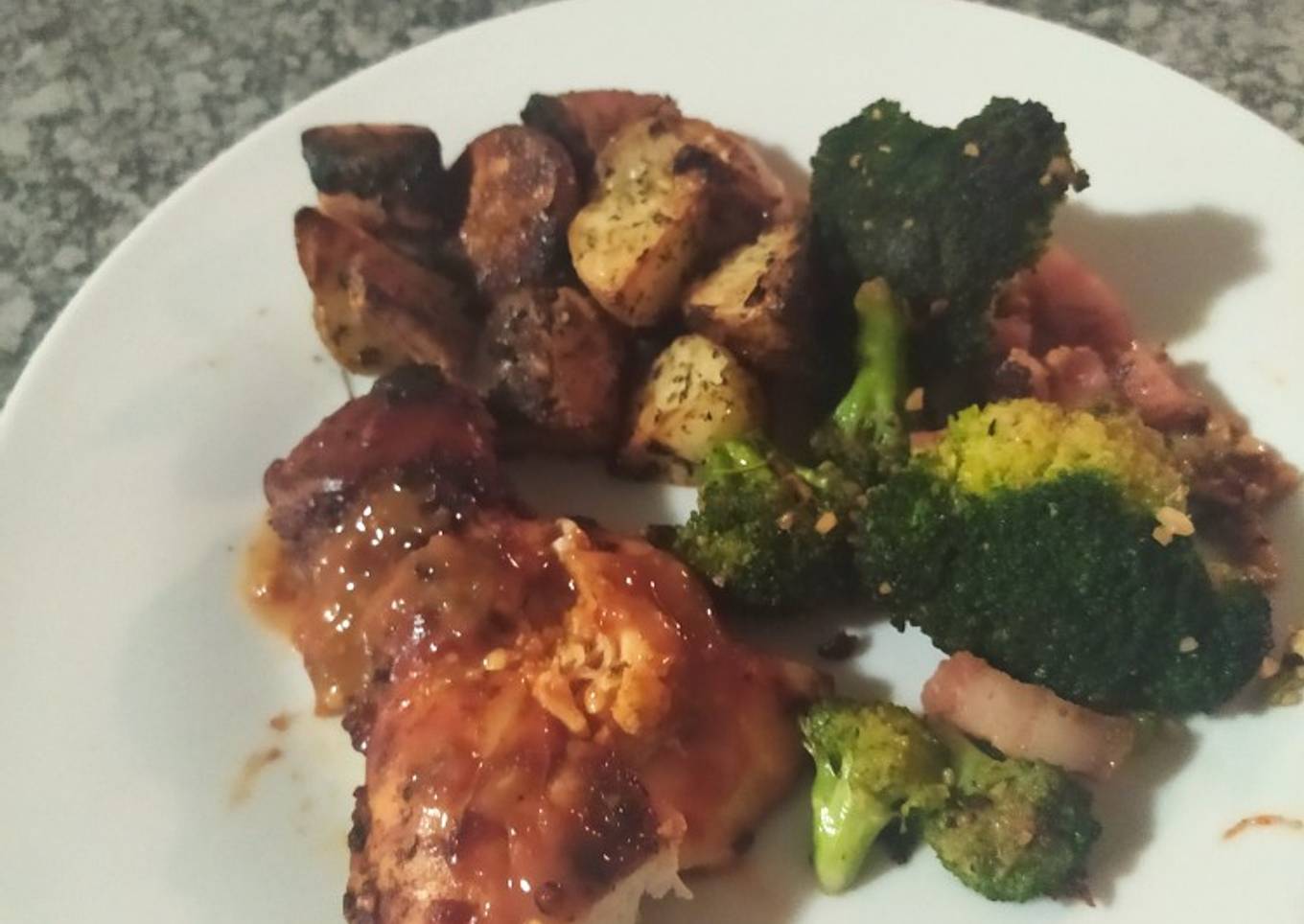 Roast chicken with seasonal vegetables
