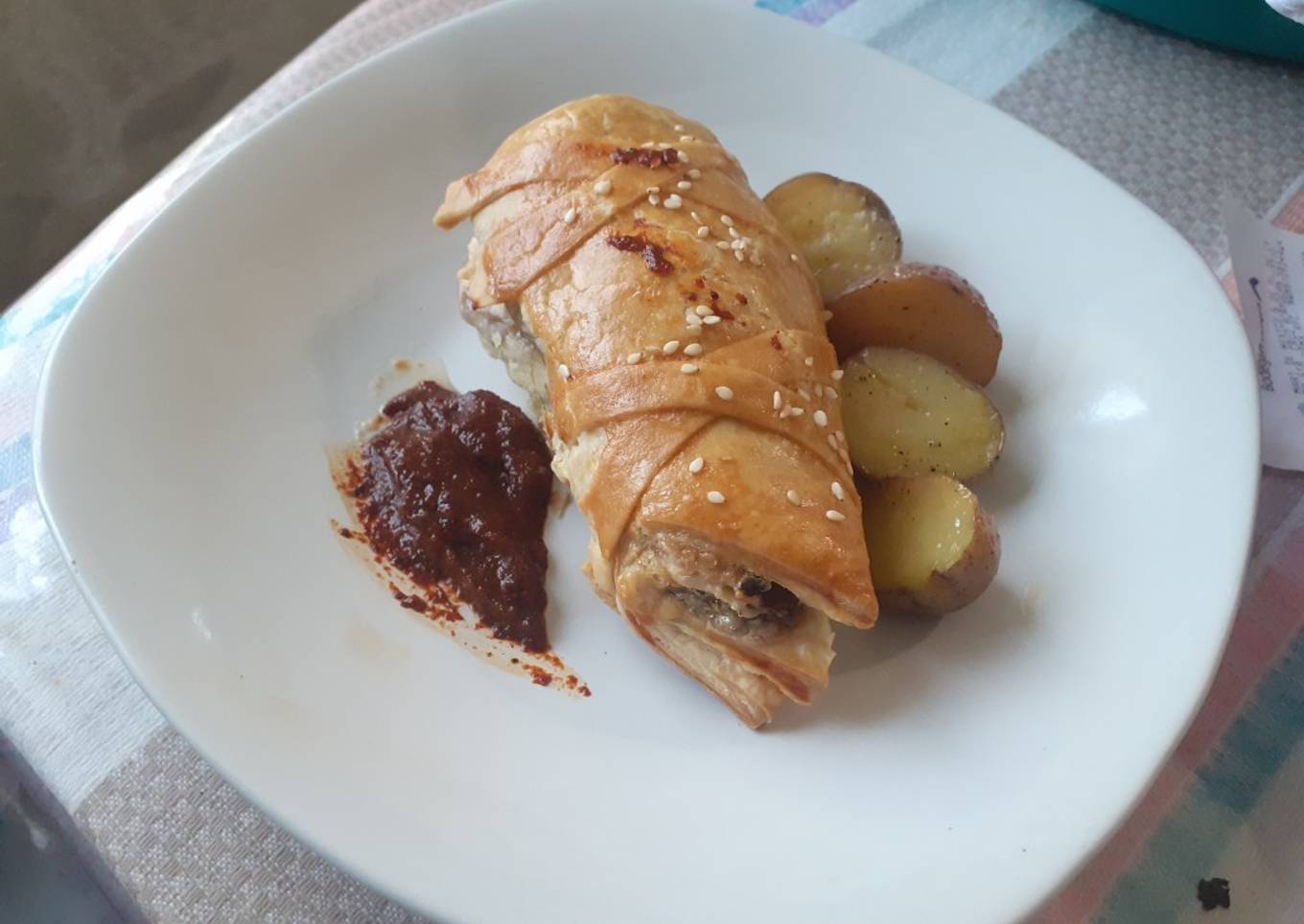 Rollo de chile hojaldrado