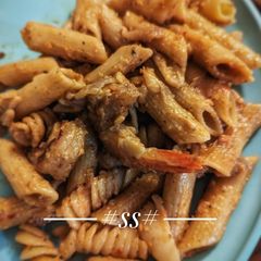 A picture of "Creamy Shrimp Red Wine Pasta" #Cookpad.