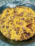 Fideos con carrillada y setas