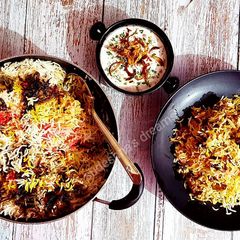 A picture of Hyderabadi Chicken Dum Biriyani.