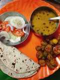 Kundru Peanut masala with Chapati Daal and salad