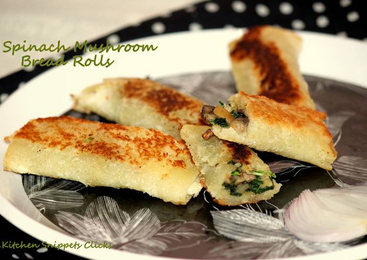 Steps to Make Perfect Spinach Mushroom Bread Rolls