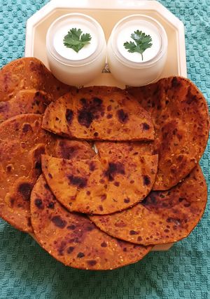 A picture of Pumpkin Masala Paratha – Soft, Spicy & Full of Goodness.