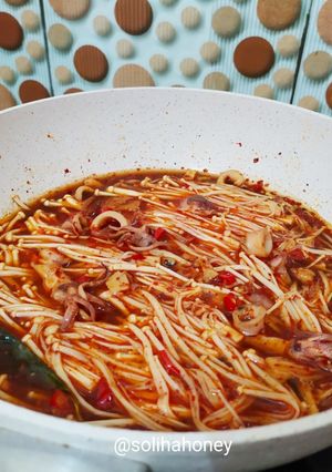 Foto resep Jamur Enoki Kuah Pedas