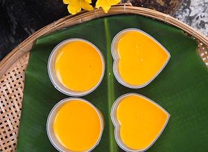 Hình của món Pumpkin Pudding (bánh flan chay).