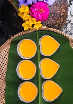 Hình của món Pumpkin Pudding (bánh flan chay).