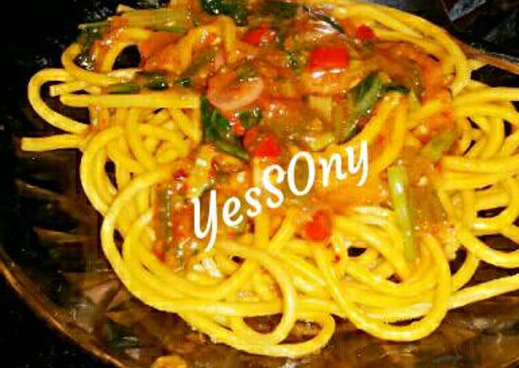 Spaghetti homemade by bUnda abhi 😋
