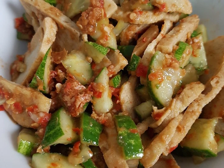Cara Simple Membikin Resep  Receuh Bonteng/ Rujak Timun Basreng yang Bikin Ngiler, Bikin Ketagihan