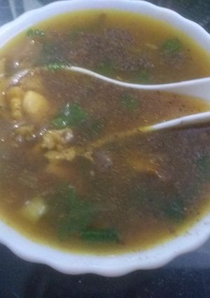 A picture of Chicken Hot and Sour Soup.