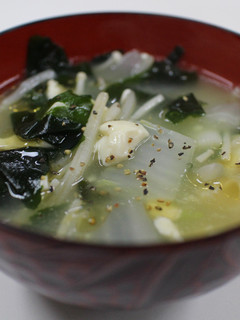 A picture of Korean soup.