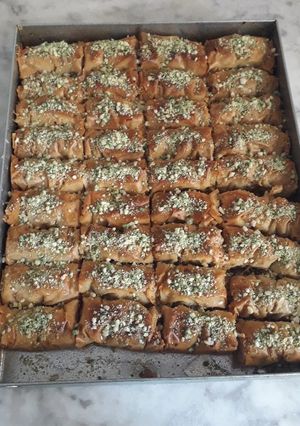 صورة لوصفة بقلاوة مبرومة