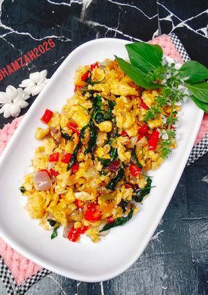 Foto resep Tumis Telor (rebon + kemangi)