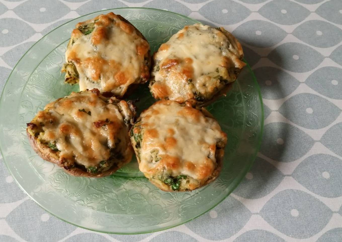 Parsley-Loaded Cheesy Jacket Potatoes