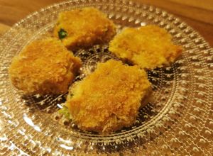 Une photo de Croquette pois chiche et carotte à la chapelure panko