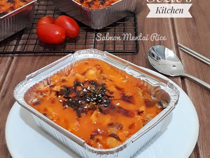 Resep Salmon mentai rice Anti Gagal