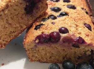 Una foto de Budín de arándanos fit