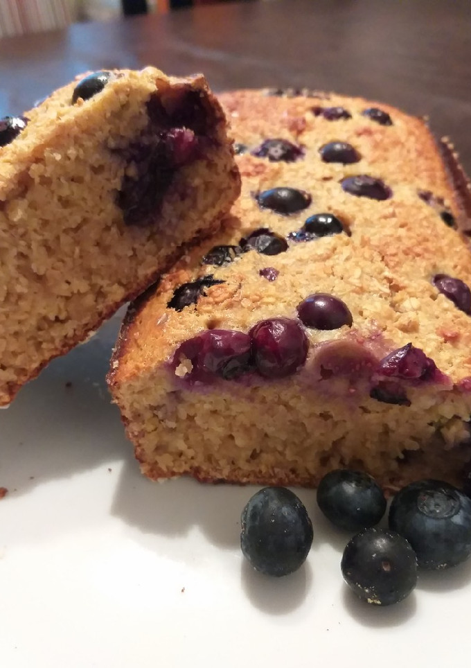 Una foto de Budín de arándanos fit