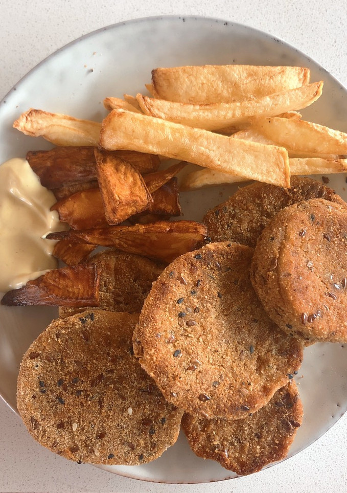 Una foto de Milanesas de berenjena