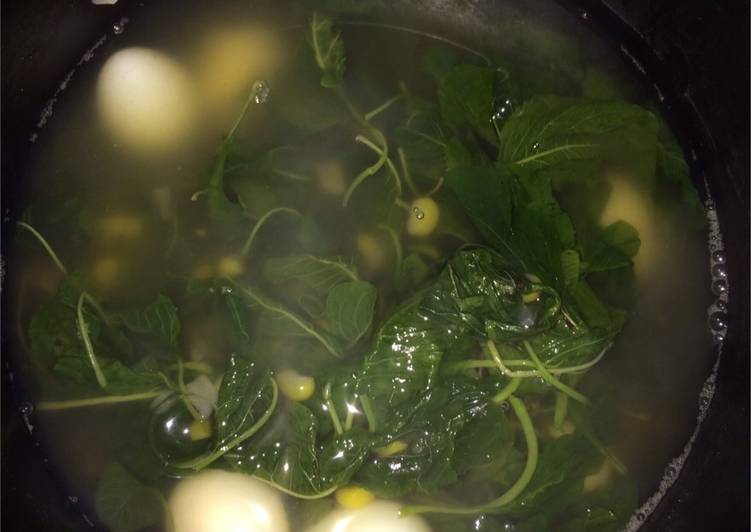 How to Make Yummy Sup Bayam Jagung Telur Puyuh (Mpasi 1y++)