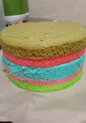 Foto resep Rainbow cake ekomomis