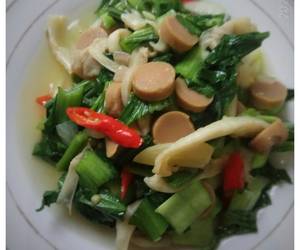 Ini Caranya Cah Pokcoy jamur sosis Enak dan Sehat Ini Caranya Cah Pokcoy jamur sosis Enak dan Sehat