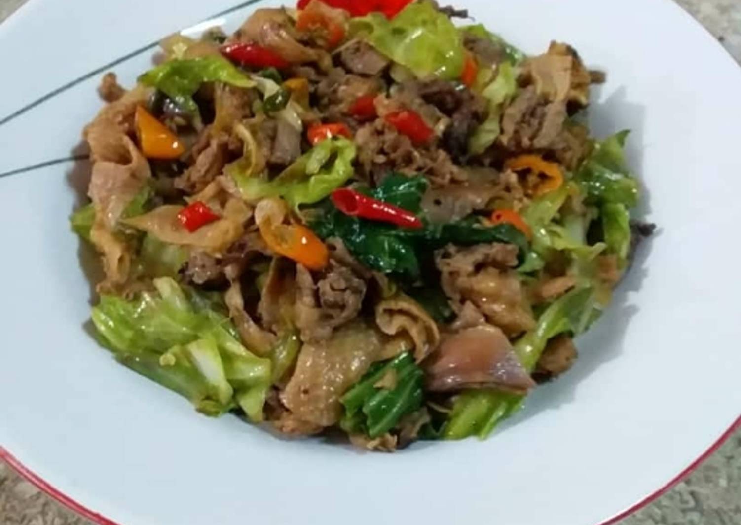 Resep Tumis ayam  pedas sayur  kol oleh Eko Bosman Togaten 