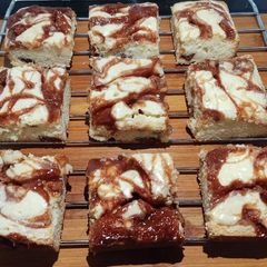 A picture of Dairy Milk Caramel Blondies 🧈🍬🍫🍫🍬.